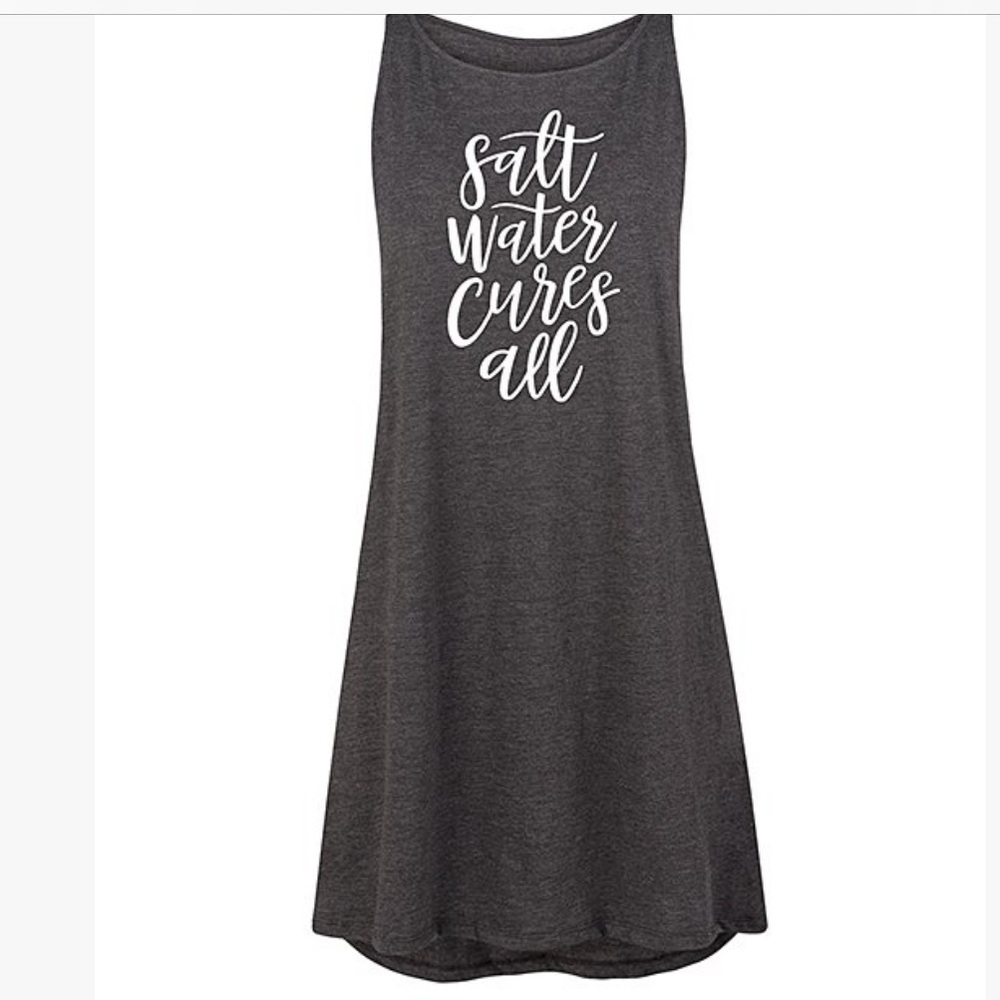 “Salt Water Cures All”-Cotton blend shift dress-loose fit-so cute! 33.5”L NWT